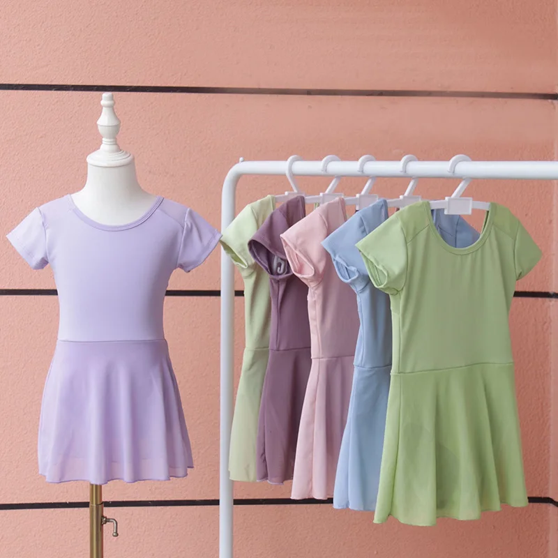 الفتيات فستان الباليه الأطفال ملابس رقص الجمباز فستان الباليه ثياب للفتيات طويلة الأكمام طفل ملابس رقص الجمباز مع تنورة #4