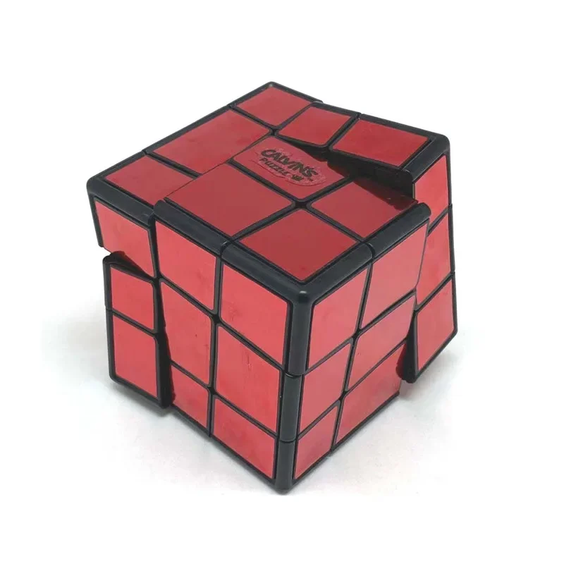 Calvin's Puzzles Oskar Sloppy 3x3x3 Magic Cube Black Body Red Silver Stickers Speed Twisty Puzzle Brain Teasers Educational Toys