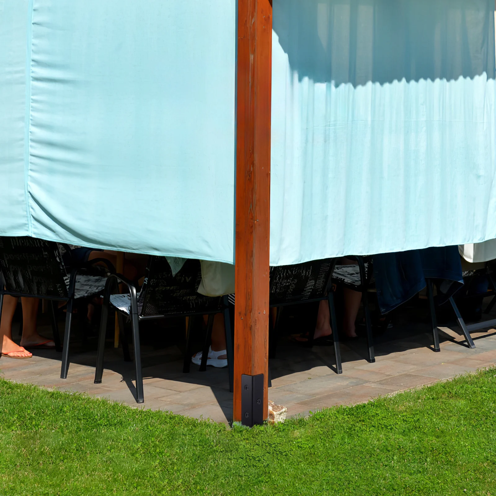 4 قطعة سطح السفينة آخر بين قوسين الخشب سياج قاعدة أكشاك العريشة دعم مرساة كم أسود قوي دائم سهلة التركيب في الهواء الطلق #6