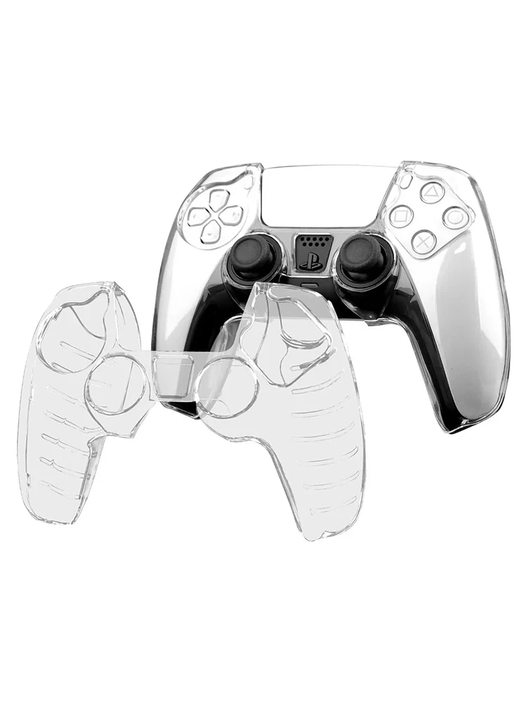 Etui ochronne na kontroler PS5, pełne pokrycie, odporne na upadki, zarysowania i ślizg, przezroczysta twarda obudowa, ultra przezroczysta osłona na gamepad. — zdjęcie produktu 7