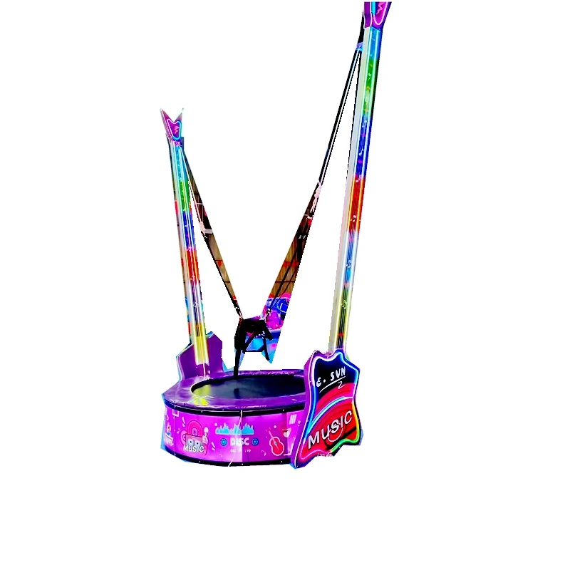 Giraffe trampoline outdoor amusement park equipment kids game electric led bungee bounce trampoline bed