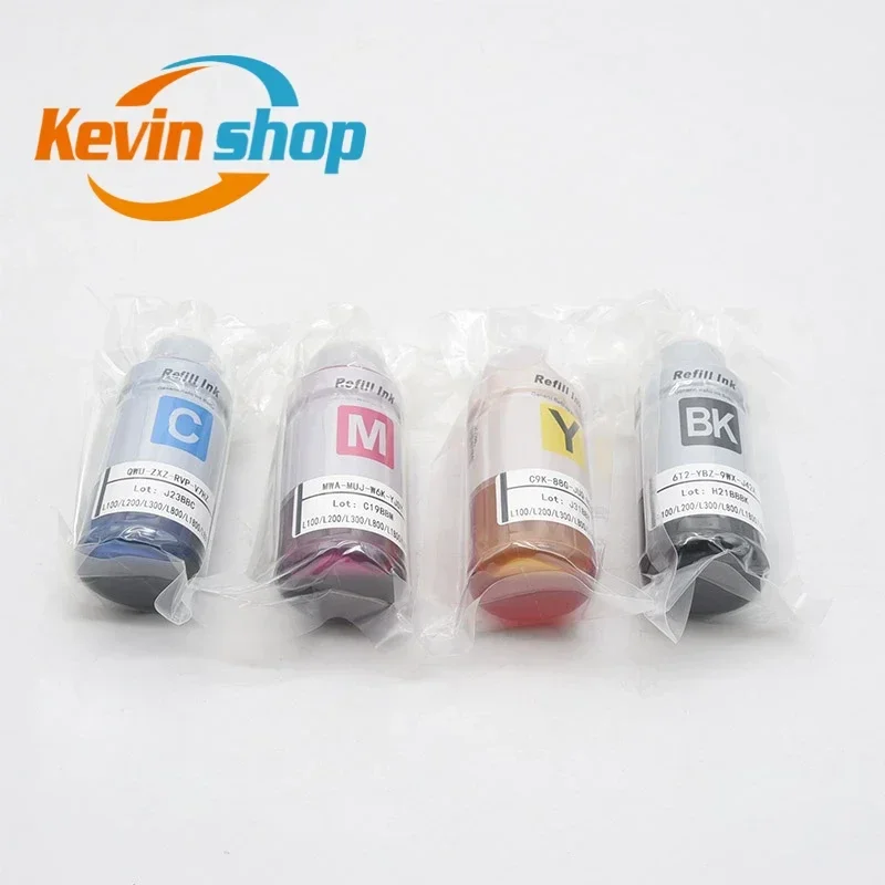 1Set Dye Refill Ink for Epson L100 L110 L120 L132 L210 L222 L300 L312 L355 L350 L382 L366 L550 L555 L565 Printer 4Color