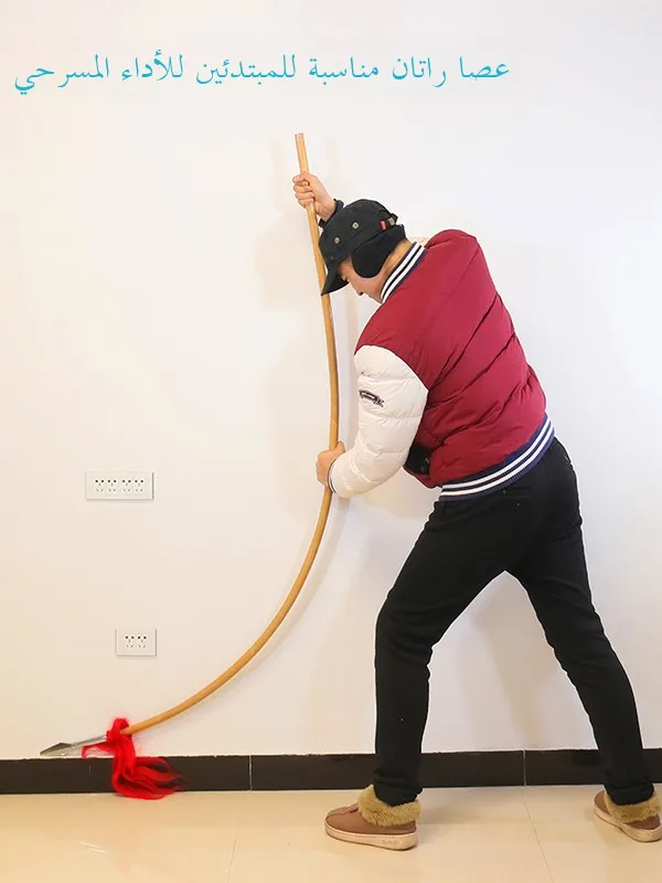 Bastão de Cera Branco Não Afiado para Performance de Tai Chi e Artes Marciais, Competição Infantil, Modelo Red Plume