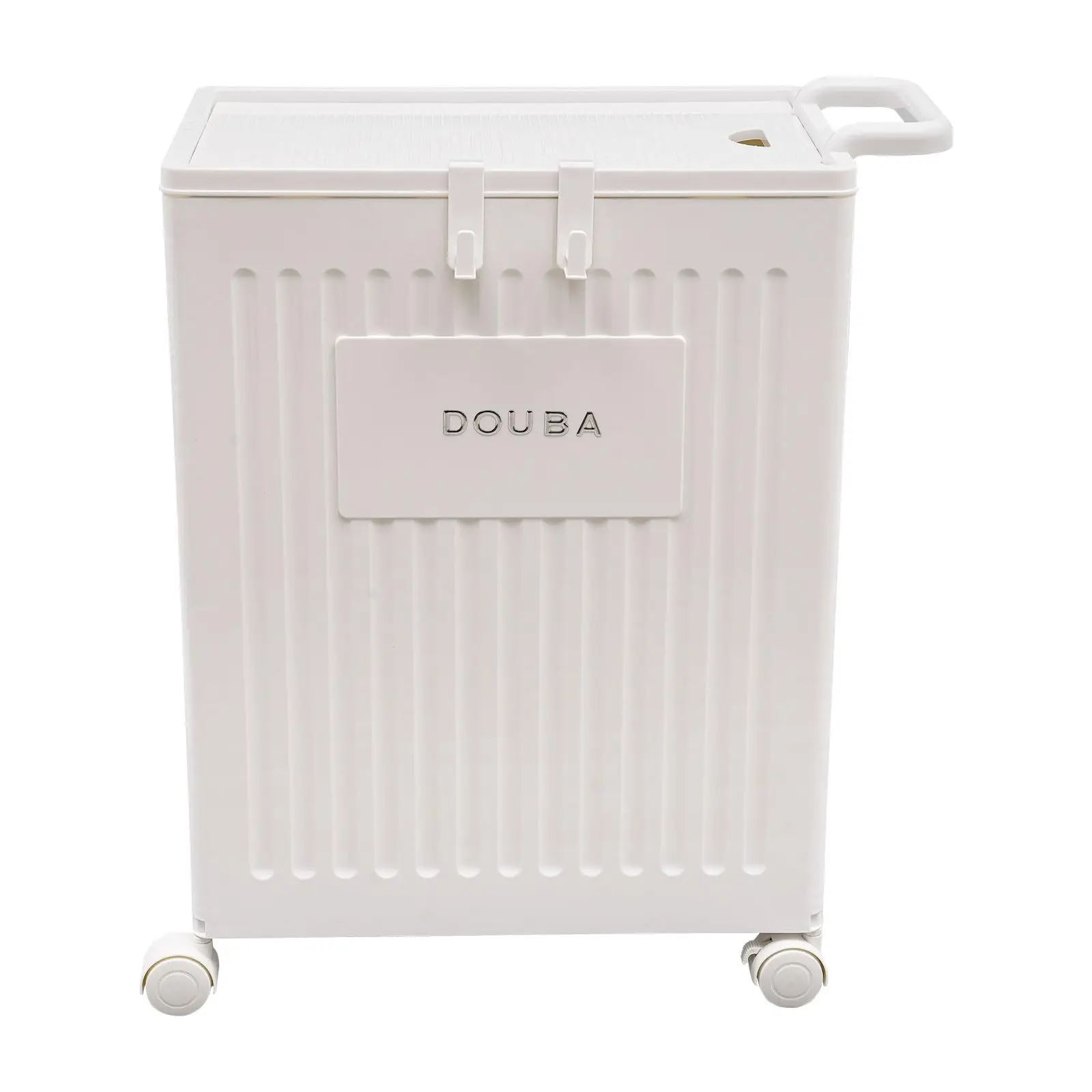 

Storage Box with Universal Wheels, Collapsible Removable Storage Organizer with Removable Lid, Portable Free Standing Rectangula