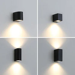 Lámpara Led de pared para exteriores, impermeable IP65, arriba y abajo, GU10, AC85-265V, iluminación de PVC, decoración de jardín, luces de pared para iluminación interior