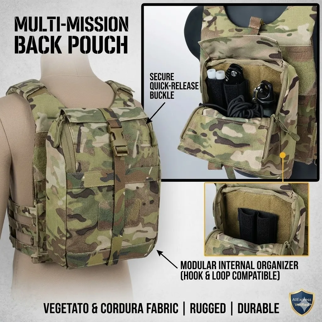 

Tactical MOLLE Backplate Bag Quick Release Universal Accessory Pouch EDC GP Pouch Can Be Used As Vest Expanded Storage Pouch