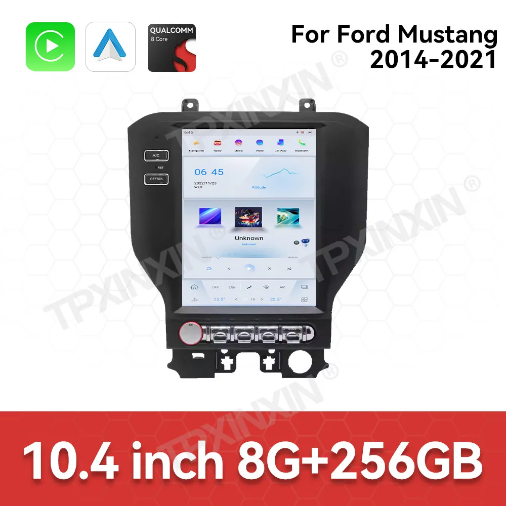 

10.4 In Vertical Screen Car Radio For Ford Mustang 2014-2021 Android GPS Automotive Multimedia Auto Radio Player Stereo Receiver