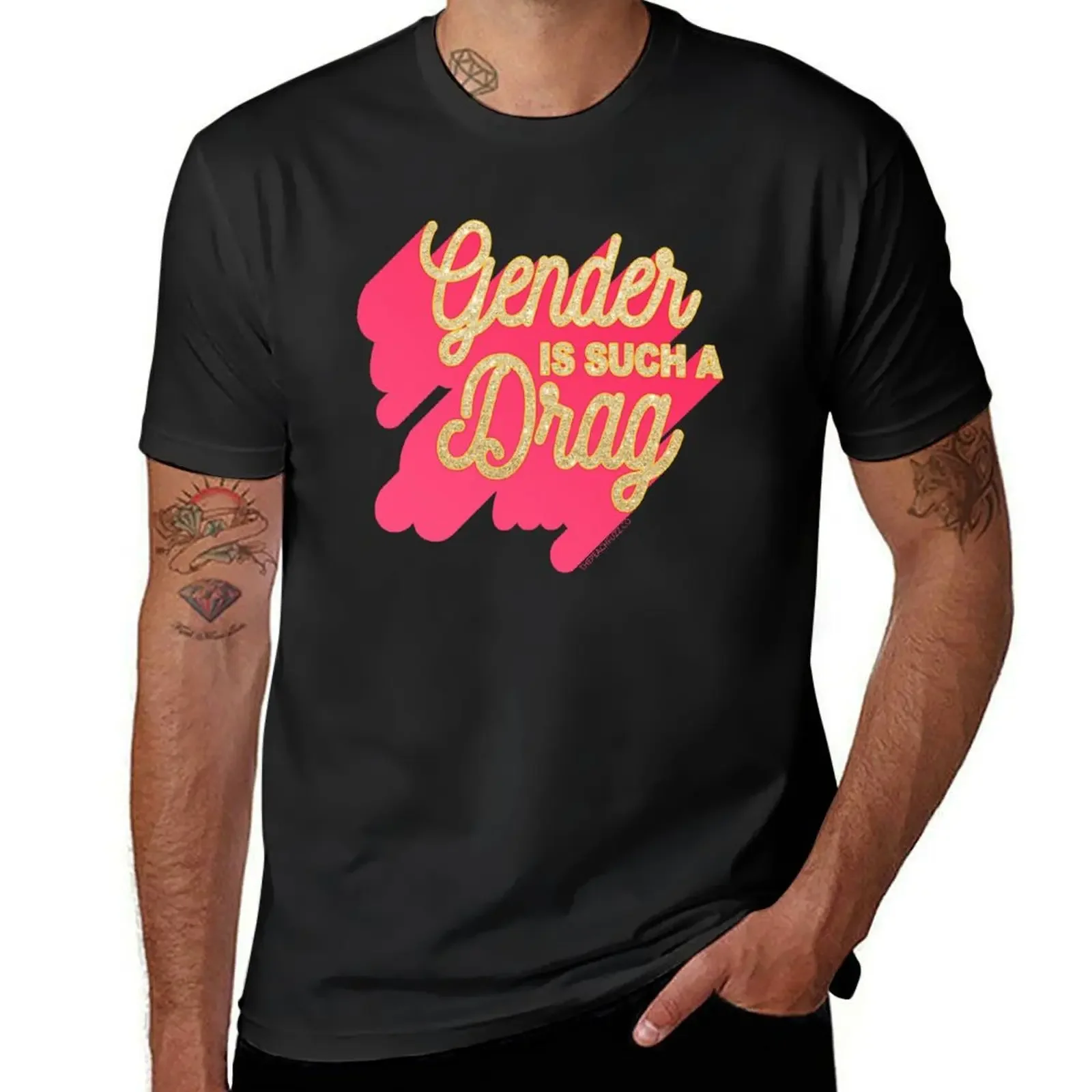 Gender Is Such A Drag - The Peach Fuzz T-Shirt graphic tee shirt heavyweights men t shirt