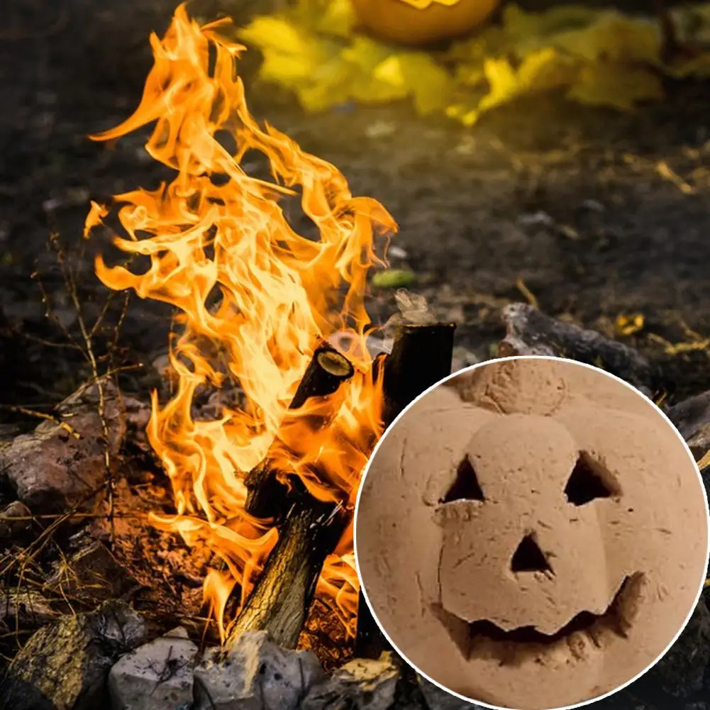 

Heat-resistant Resin Pumpkin Burning Pumpkin Safe Spooky Halloween Pumpkin Prop High Temperature Resistant Decoration for Flame