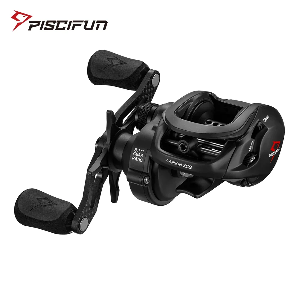 Piscifun Carbon XCS Baitcaster Reel 8kg Drag 156g Baitcasting Fishing Reel 8.1:1 Gear Ratio Dual Brake System Frame Casting Reel