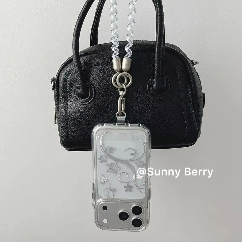 Fashion Simple Flower Vine Y2K Glitter Phone Case For iPhone Ultra 18 11 12 13 14 15 16 17 AIR Pro Max XS Plus MINI Bumper Cover view 4