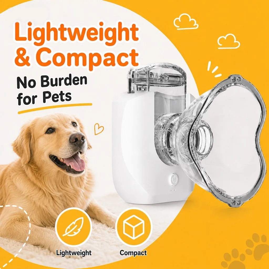 AiQUE Wiederaufladbarer Haustier-Inhalator Mini Tragbarer Tierzerstäuber Veterinär-Asthma-Inhalator Spacer-Gerät für Katzen & Hunde Gesundheitspflege – Detail 13