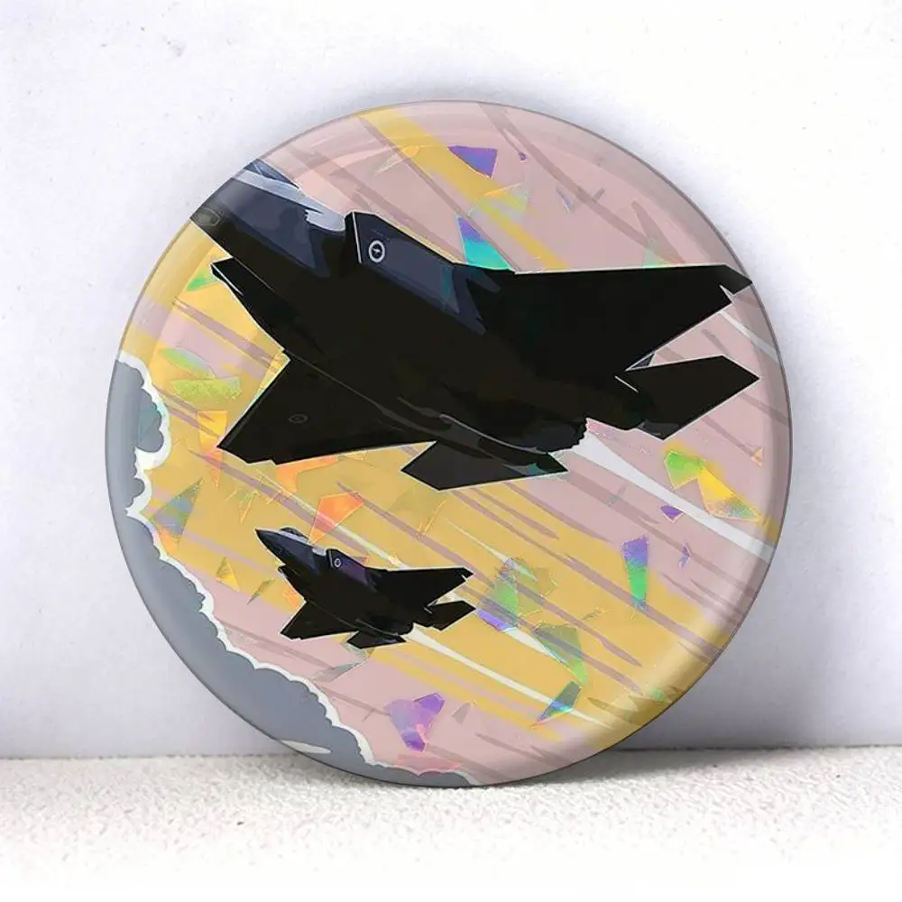 F-35 Lightning Fighter   75mm 44mm 25mm Brooch Backpack Hat Pins Accessories Toys Badge