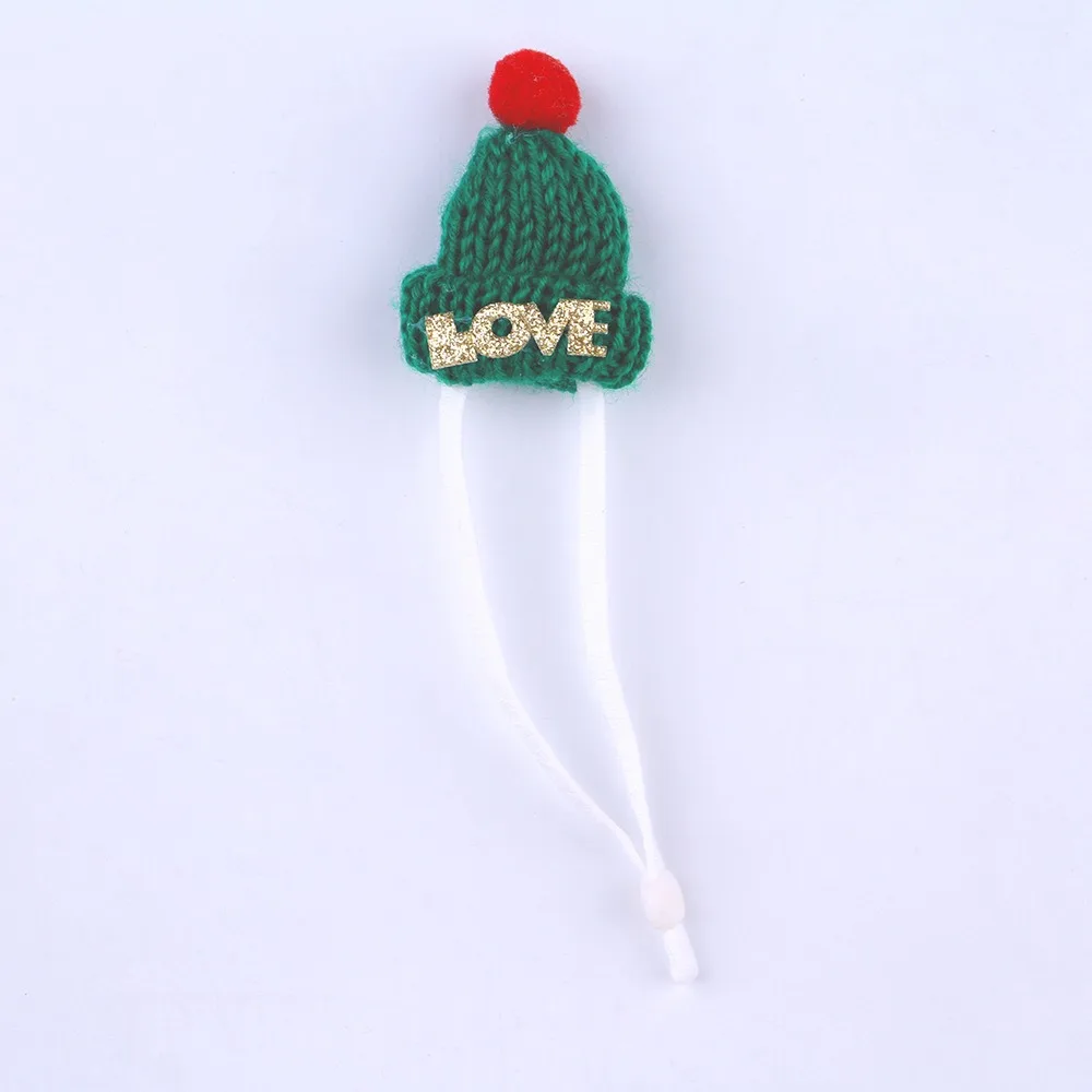 Adjustable Hamster Christmas Hat Pom-Pom Top Lightweight Santa Beanie Gold Glitter Soft Pet Costume Headwear Small Pets
