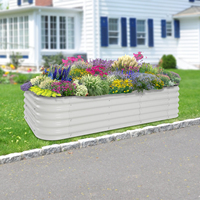 Land Guard 150x60x43cm Galvanized Raised Garden Bed Antirust Steel Large Rectangular Planter Box Assembly Required for Outdoor