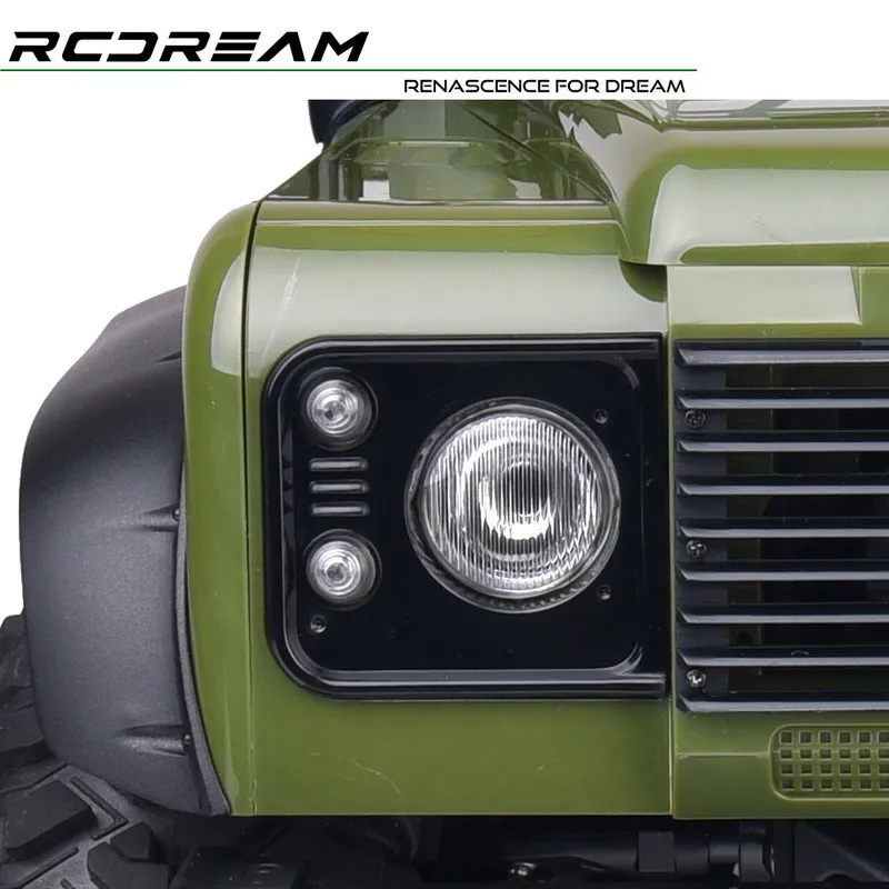 RCDream RD110 Chrome Headlight Reflector Cup for TRX4 Defender Hard Body RC Crawler Upgrade Parts Set