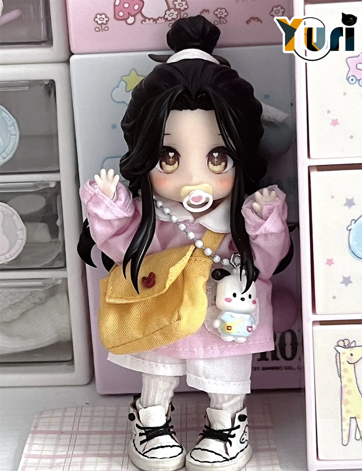 Anime Tian Guan Ci Fu TGCF Comics Xie Lian Hua Cheng Handgemaakte OB11 OB22 1/12 BJD Haar Pruik Afneembare Game Cosplay Leuke Rekwisieten