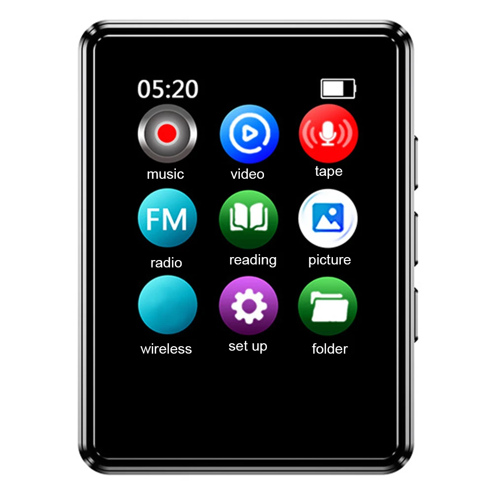 Lettore musicale HIFI MP3/MP4 compatibile con lettore audio digitale Bluetooth Altoparlante incorporato 128 GB 1,77 pollici per uso quotidiano degli studenti