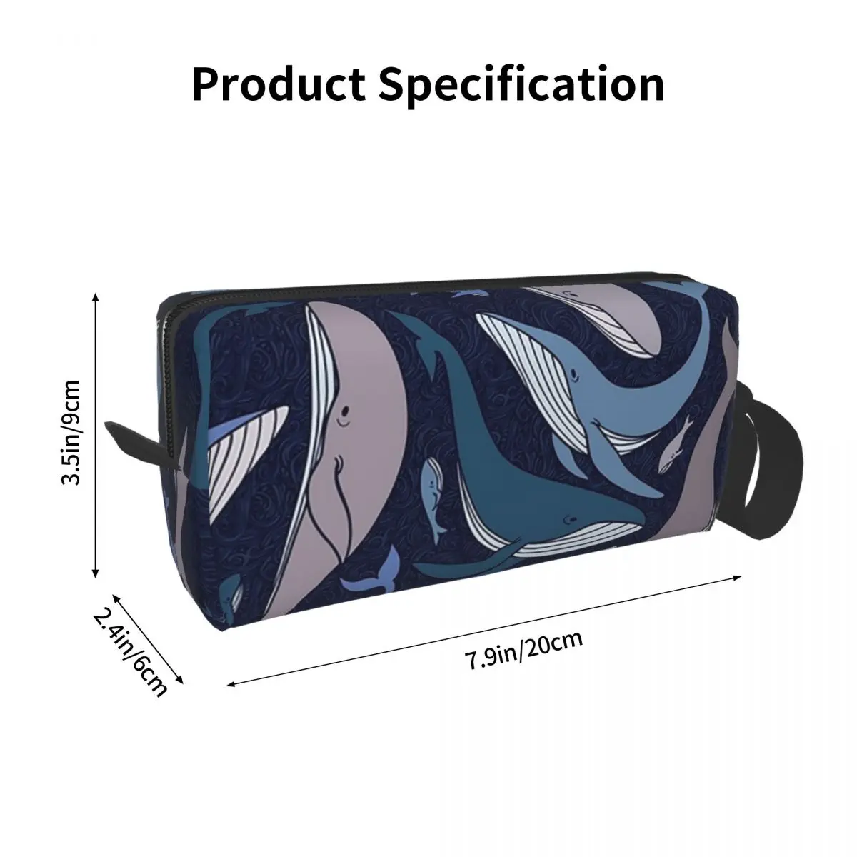 School Of Whales Makeup Bag Cosmetic Organizer Storage Dopp Kit Toiletry Cosmetic Bag for Women Beauty Travel Pencil Case