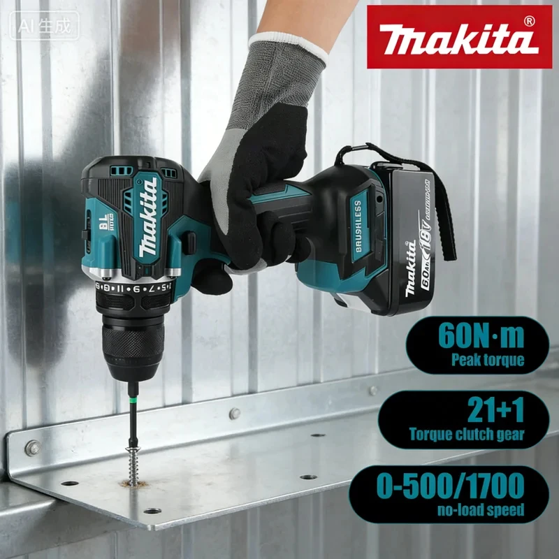 

Makita DDF487 13mm brushless household 18V lithium-ion charging impact drill,high torque electric screwdriver Makita 18V battery