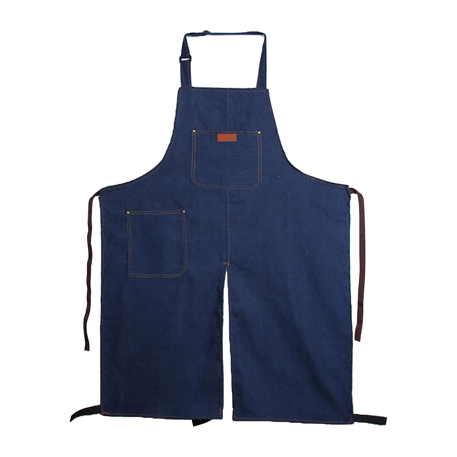 Pottery Denim Split Leg Apron Hanging Neck for Garden Art Working Painting