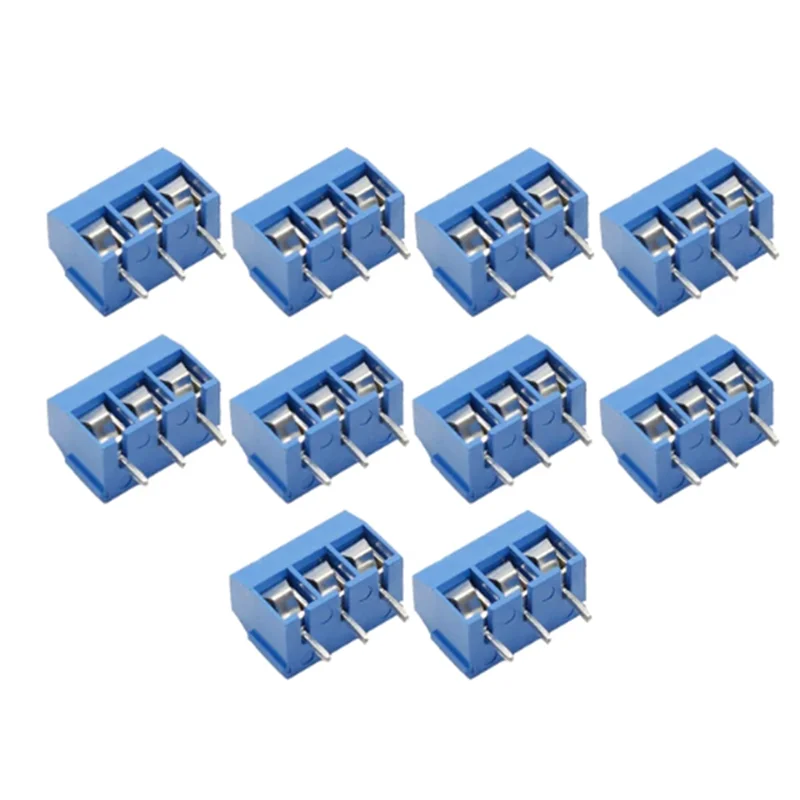 20PCS PCB Terminal Block Connector Pitch 5.0mm KF301 Straight Pin 2P 3P Screw PCB Terminal Blocks Connector Assortment Kit