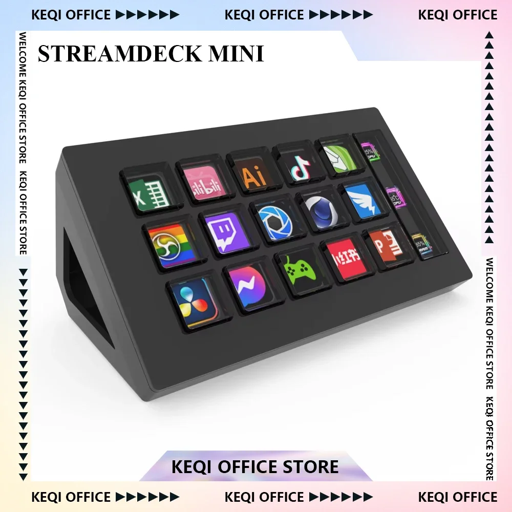 StreamDeck Mini Visual 293s Keyboards Custom Button 15Keys LCD Controller Windows/MacOS Kryboard Live Content Creation Gifts