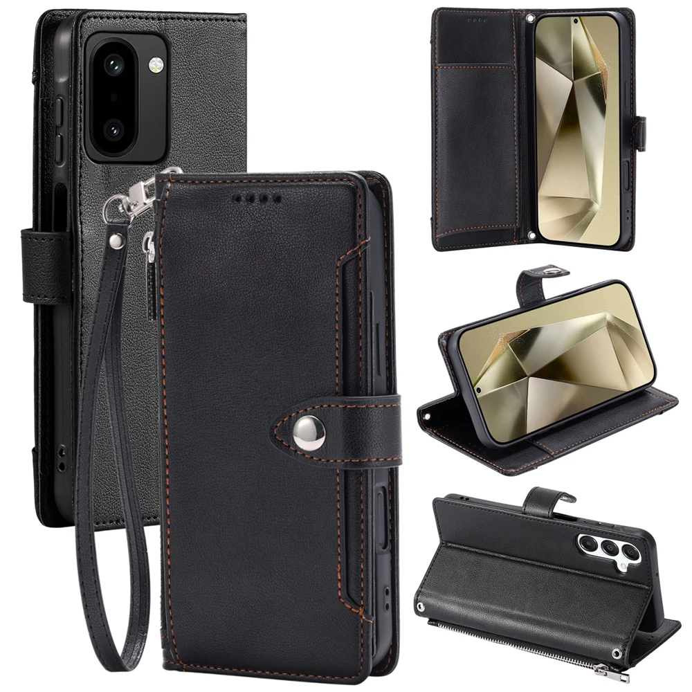 

For Oneplus 15R 5G Crossbody 5-Card Zipper Leather Wallet Case OnePlus 15 Luxury Cover One Plus 15 15R Funda ShockProof