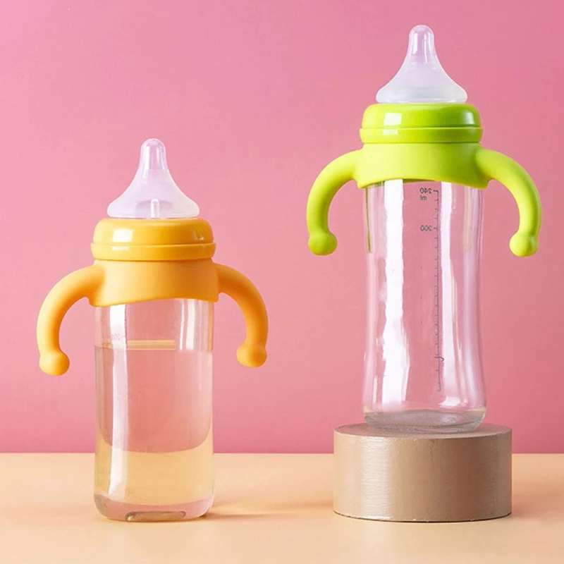 1pc BPA Free Classic Baby Bottle Handle Silicone Wide Mouth Newborn Bottle Grip Holder for Pigeon Bottle Size Accessories