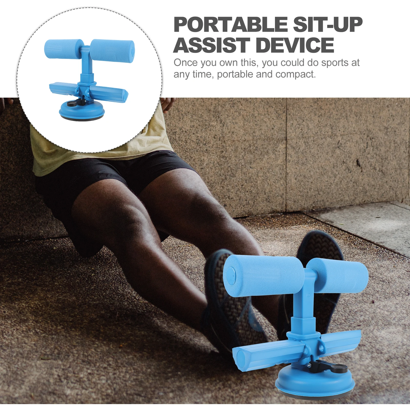 

Adjustable Sit up Assist Device Large Sucking Plate Thickened Steel Frame Portable Compact Abdominal Belly for Home