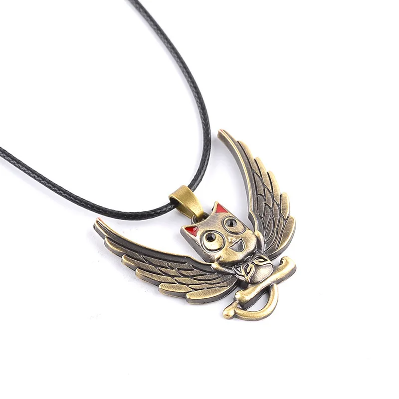 Collier de Cosplay queue de fée Anime, pendentif heureux
