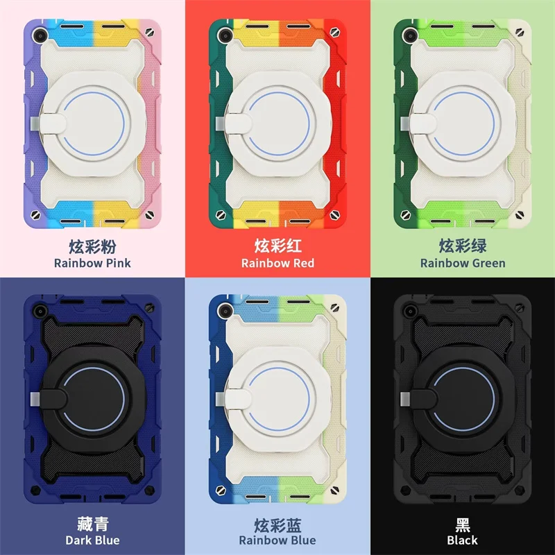 

For Huawei MatePad SE 11 10.4 T10 Air 12 Pro 13.2 11.5S 11.5 inch 2025 Heavy Duty Rugged Tablet Case Pull Ring Stand Strap Funda