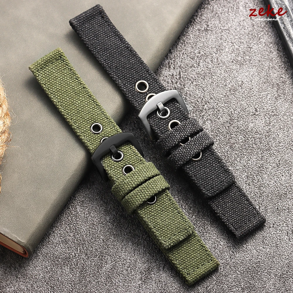 Canvas Uhrenarmband 20mm 22mm 22mm Armband für Seiko Army Green Militär Sportarmband für Männer Frauen Armband Gürtel Zubehör