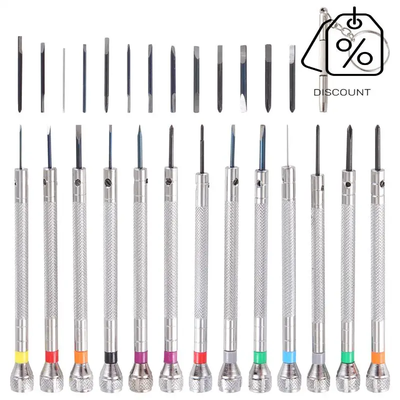 

AB35-13 Pieces Mini Precision Watch Screwdriver Jeweler Watch Screwdriver Set 0.6-2.0 Mm With 13 Extra Replace Blades
