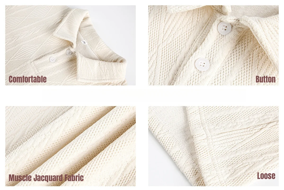 Muscle Feeling Retro Ancient Money Lapel Sweatshirt Men's Fall Models Collar Button Polo Pullover Loose Top