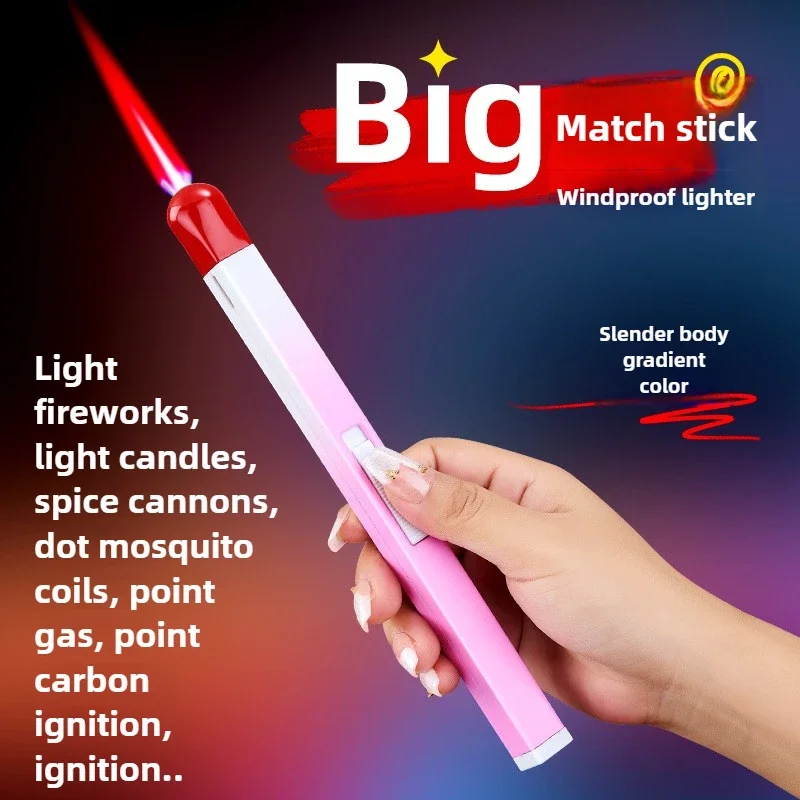 Super Long Luminous Matchstick Lighter Butane Torch Inflatable Lighter Household Aromatherapy Kitchen Gadgets Daily Necessities - Image 2