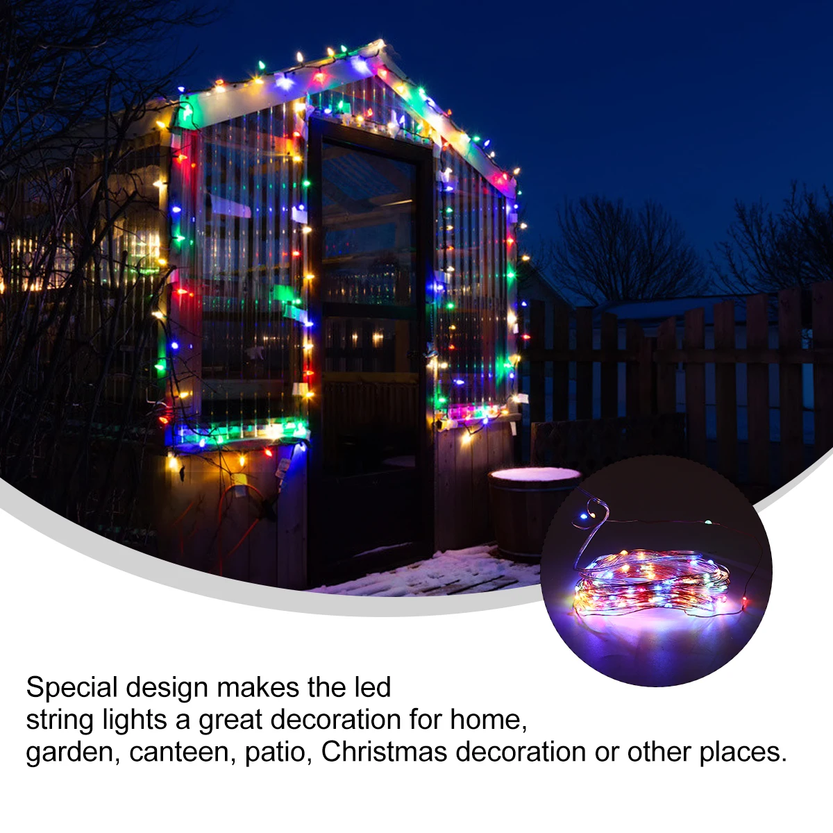 LED Light String Solar Power Lights for Outdoors Garden Powered Plastic Decor Hanging