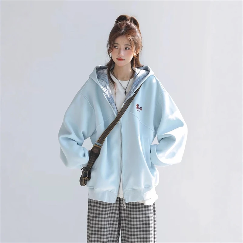 

Толстовка с капюшоном на шнурке, осенняя новая повседневная уличная одежда с принтом для женщин, уютный многослойный топ на каждый день, колледж, путешествия