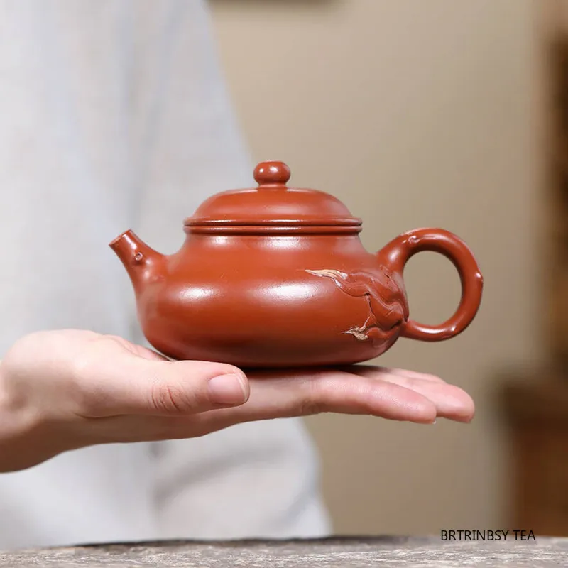 

210ml Yixing Handmade Purple Clay Teapot Raw Ore Zhu Mud Tea Pot Tradition Handmade Kettle Chinese Zisha Tea Set Accessories