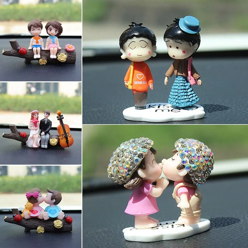 Cartoon Couples Balloon Dashboard Figurine Accessories Auto Interior Decoration Perfume Clip Ornaments Car Decoration