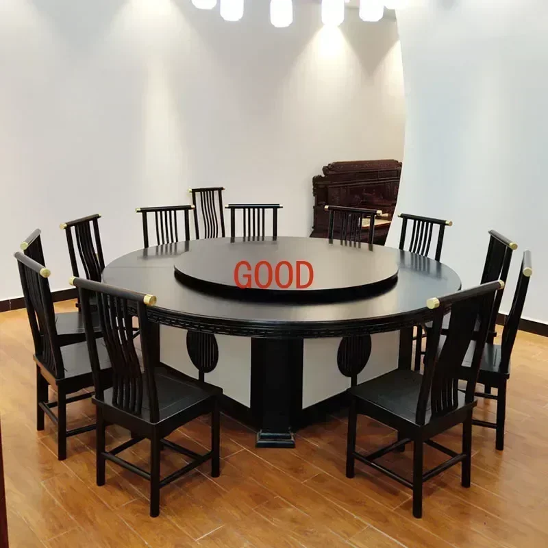 Hotel dining table electric large round table automatic dining table 16/18/20 people New Chinese restaurant private room rotatin