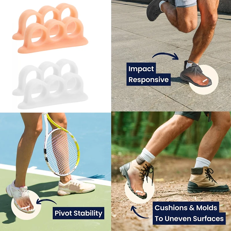 زوج واحد من مصحح فرد أصابع القدم المطرقة من جل السيليكون لأصابع القدم المجعدة أداة ضبط العناية بالقدم #2