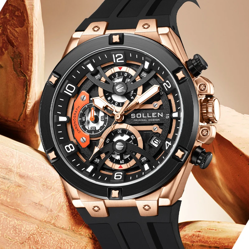 LOBINNI Men Watches Switzerland Luxury Brand Sapphire Waterproof Moon Phase Japan Miyota Quartz Movement Male Clock L3603M