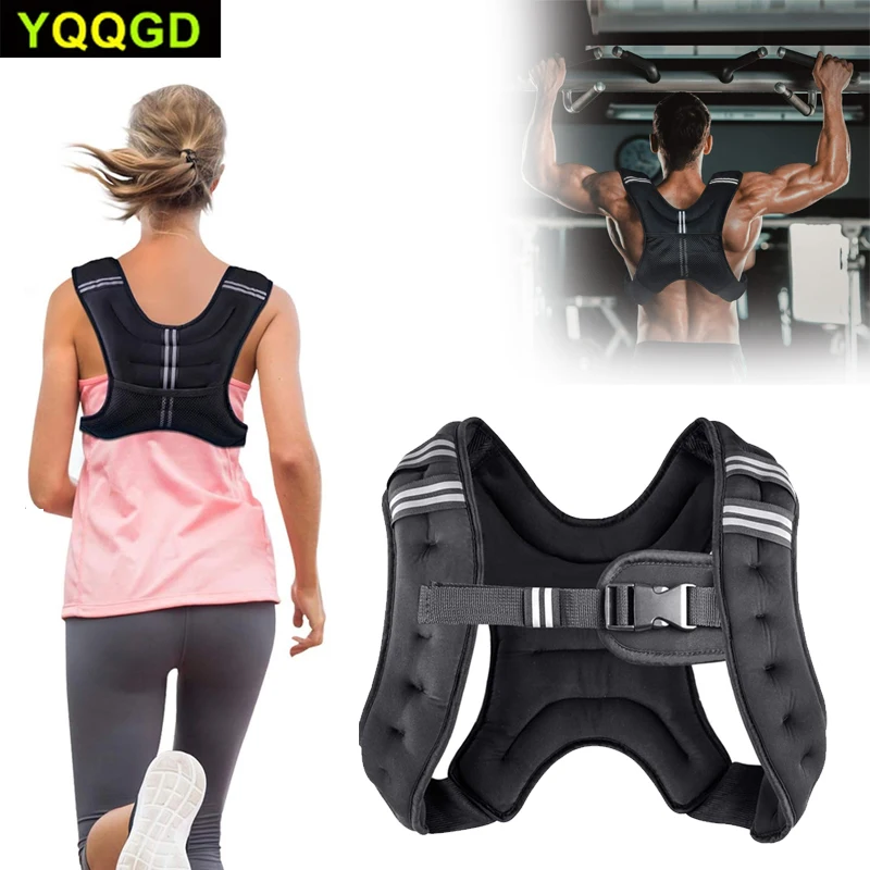 1PCS Weighted Vest, 3kg/6.6lbs, 5kg/11lbs Weight Vest for Men Women, Body Weight Vests Adjustable with Reflective Stripe