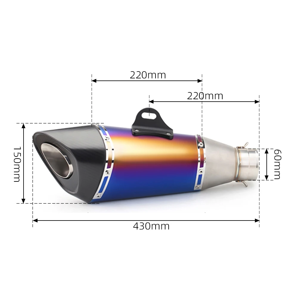 Universal 60mm Motorcycle Exhaust R11 Muffler For RS660 CBR600RR CB500F 450NK C400GT NSS750 R1300GS NX500 T700 XV950 Rebel 300