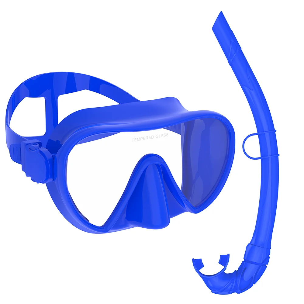 Rahmenlose Tauchmaske, Nass-Schnorchel-Set, geringe Innenvolumen, reines weiches Silikon, für Erwachsene, Schwimmtraining, Tauchbrille, verstellbar – Detail 10
