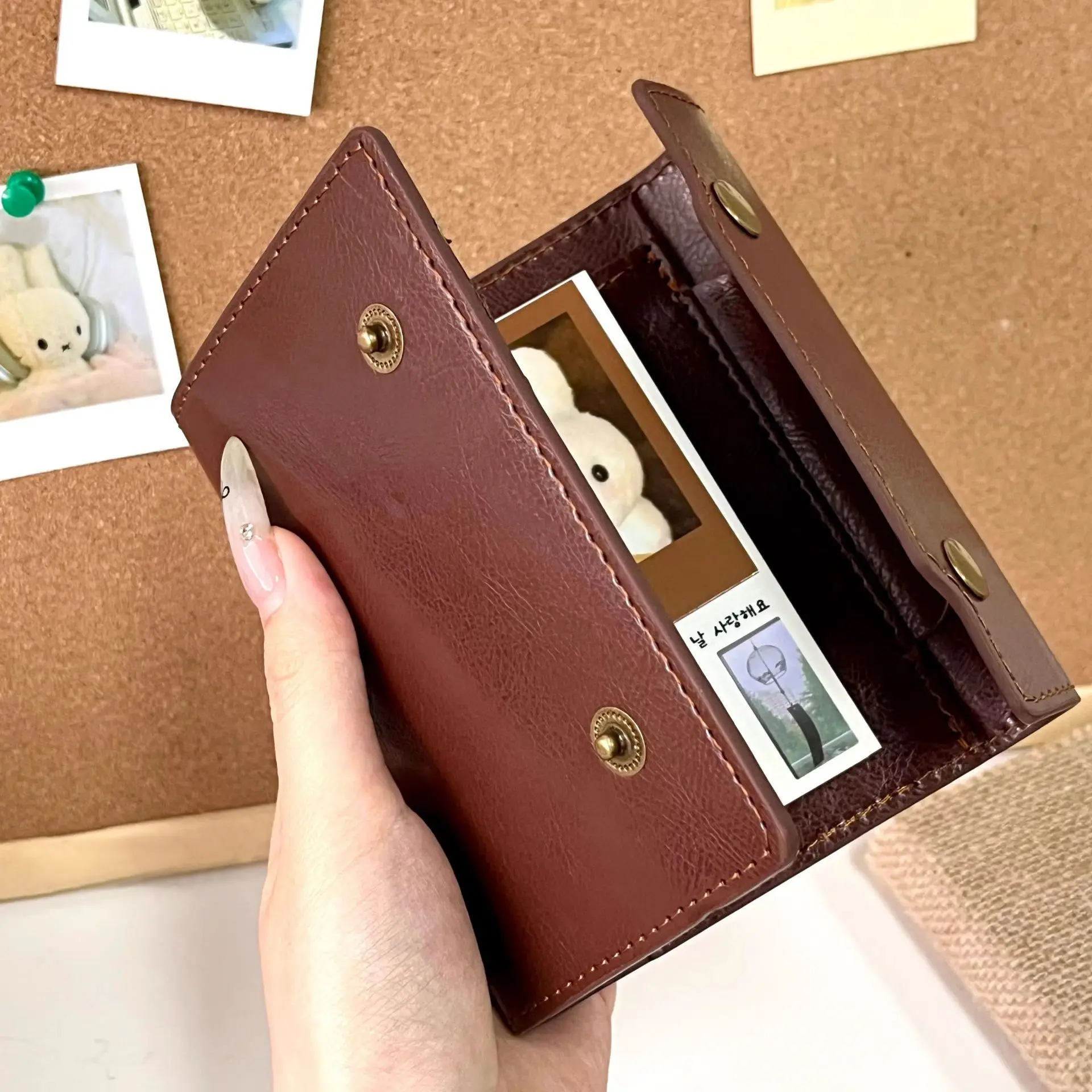 M5 BrownOne Size Retro Soft Leather Brwon Binder With 50Sheets Inner Page PU Clip-on Notebook Loose Leaf Notebook