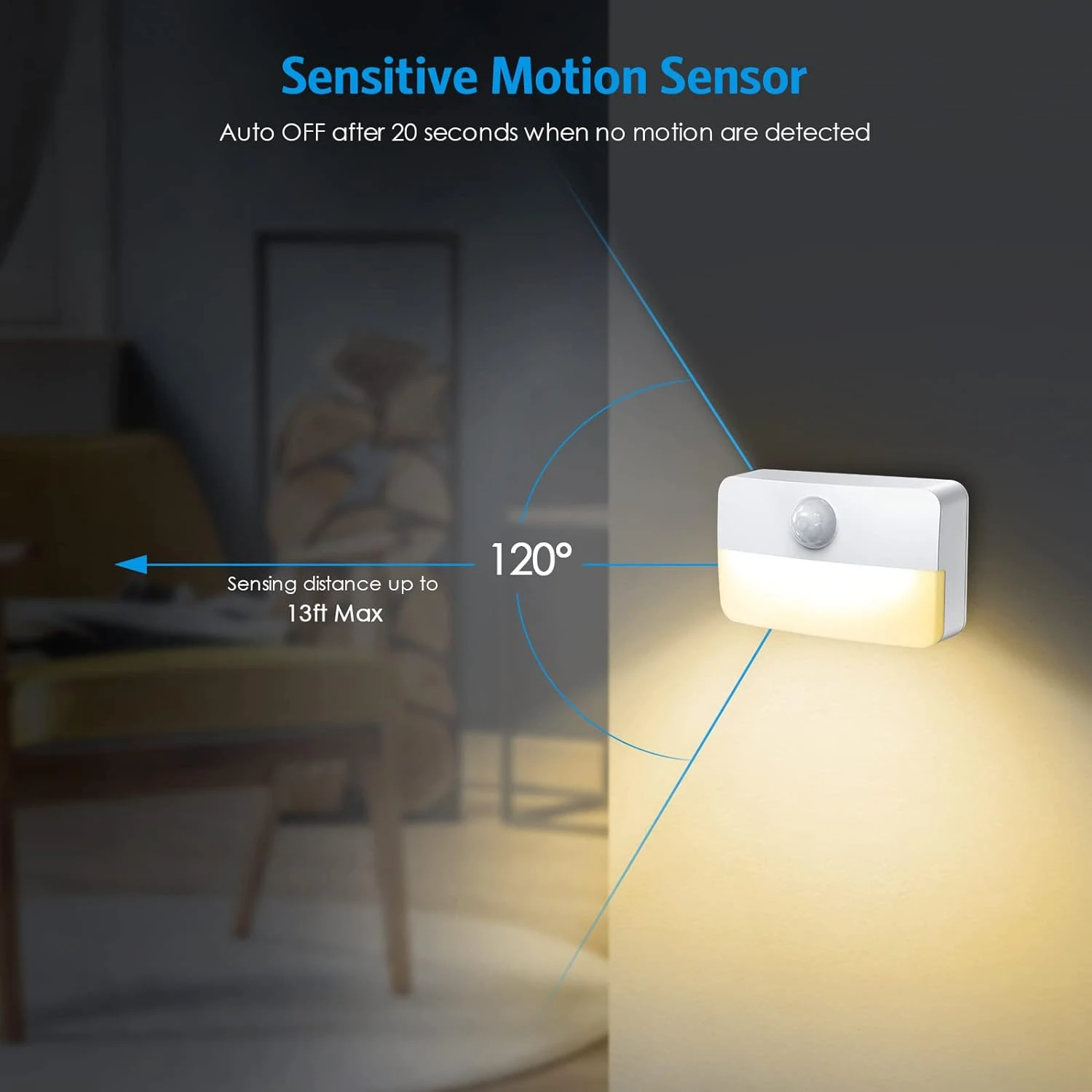 Safe, Convenient, and Enhanced Mini Motion Sensor LED Night Wall Light - Ideal Innovative Lighting Solution for Stairs, Hallway,