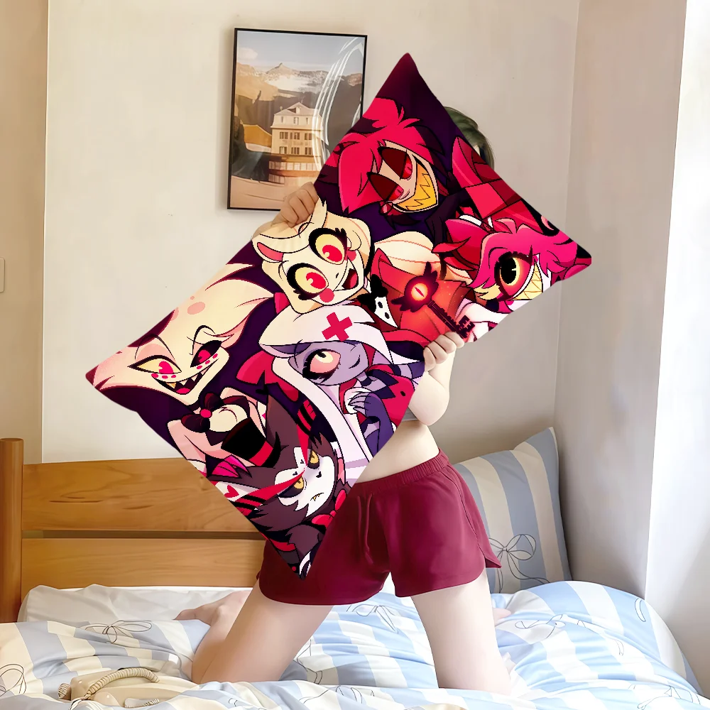 الكرتون أنيمي مضحك الفن H-Hazbin H-فندق فوكس غطاء الوسادة مستطيل وسادة غطاء أريكة المنزل غرفة المعيشة مقهى المخدة