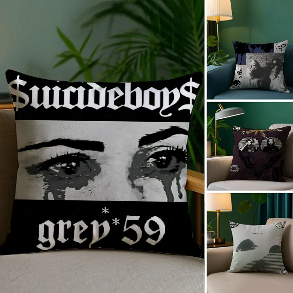 

Home Decoration S-Suicideboys G59 Pillow Case Anti-dustmite Pillowcase Invisible zipper silky short plush Sofa cushion cover